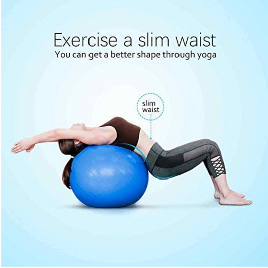 Female doing spinal stretch on Shayoda yoga ball – perfect for posture correction and flexibility training