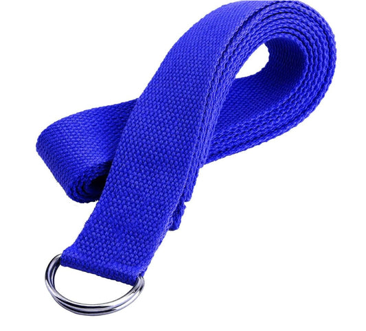 Shayoda yoga belt neatly rolled on a premium yoga mat β essential stretching accessory for flexibility training