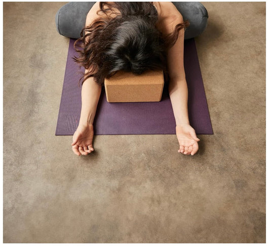 cork yoga block stretch view by shayoda fitness