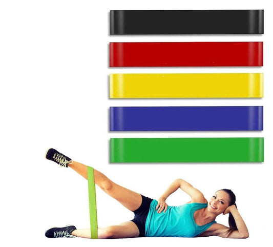 Shayoda resistance loop band set of 5 with color-coded levels β ideal for strength training and home workouts