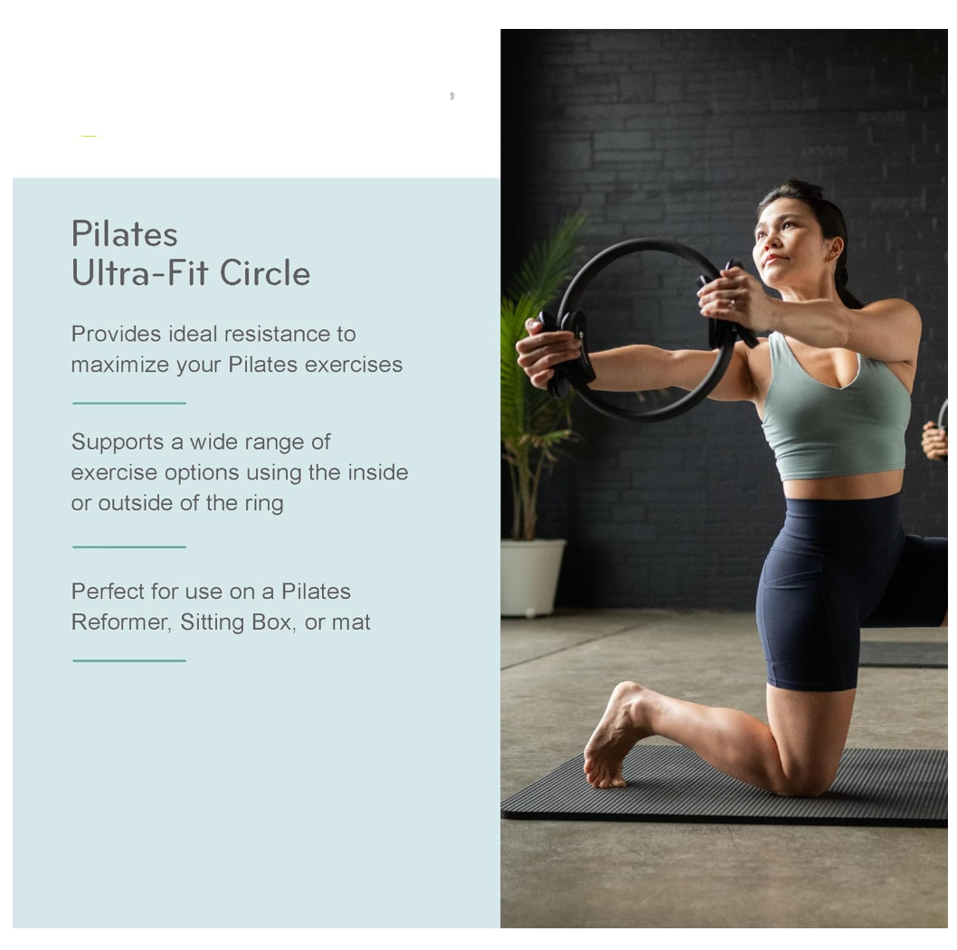 Shayoda Pilates ring set with carry pouch and exercise guide – perfect for travel, home, or studio use