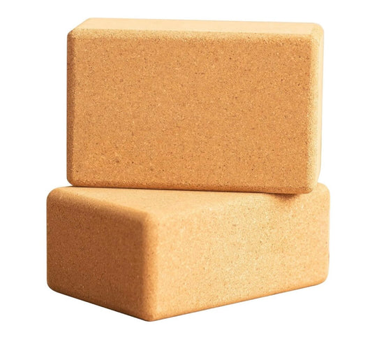 Cork yoga block main image front view by shayoda fitness