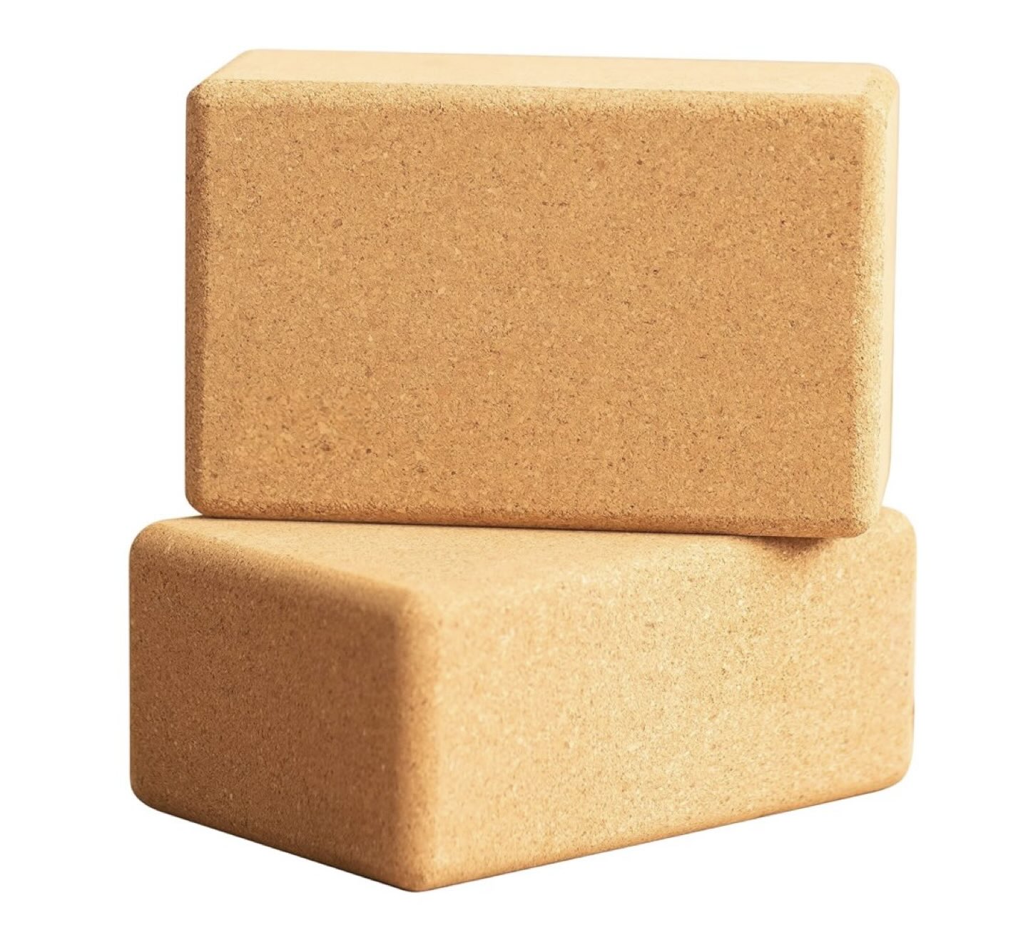 Cork yoga block main image front view by shayoda fitness 