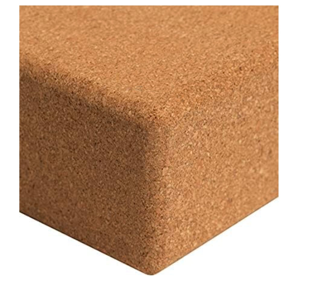 cork yoga block corner view by shayoda fitness