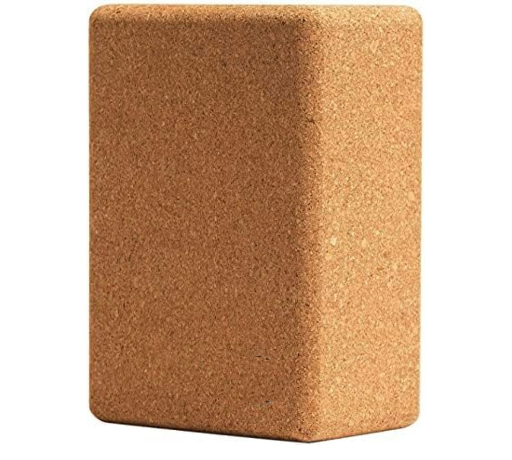 cork yoga block side view by shayoda fitness 